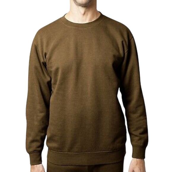 Lazer Men's Crewneck Burnout Fleece Sweatshirt Brown, Size XXL - Picture 1 of 5